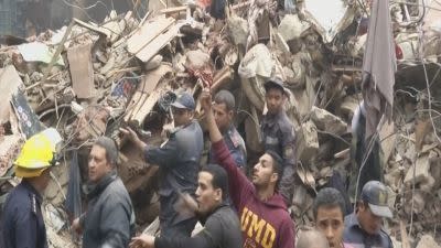 Building collapses are common in Egypt. This photo was taken of a collapse several years ago. Photo: Yahoo7