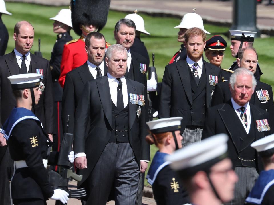 prince harry prince andrew at prince philip funeral 