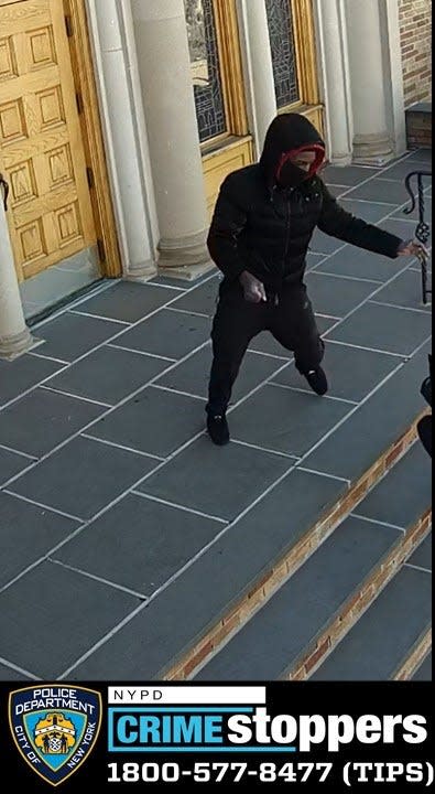 NYPD is looking for this man, who pushed a 68-year-old lady down the stairs in Queens and stole money, video shows