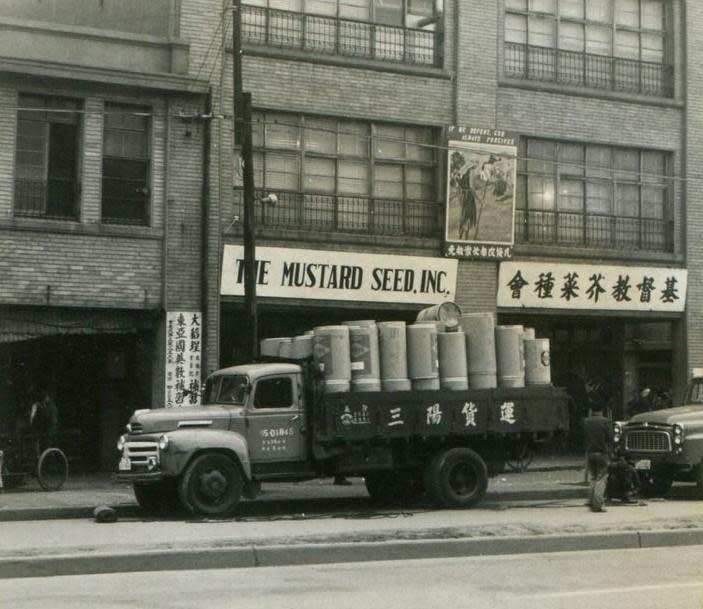 芥菜種會早期位於臺北市重慶北路的辦公處。攝於1958年。（基督教芥菜種會提供）