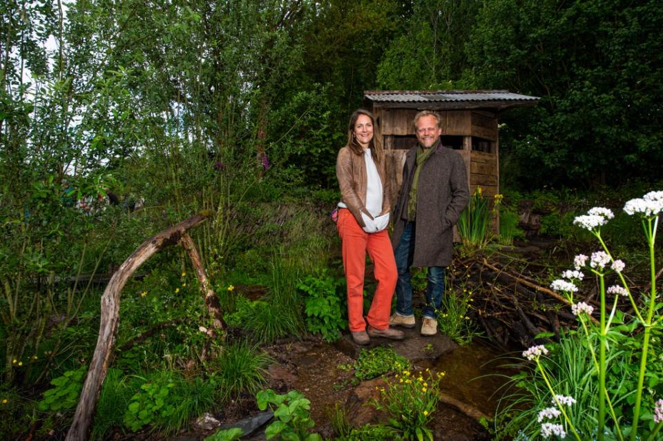 Best in show: Lulu Urquhart and Adam Hunt with their rewilding garden (Lucy Young)