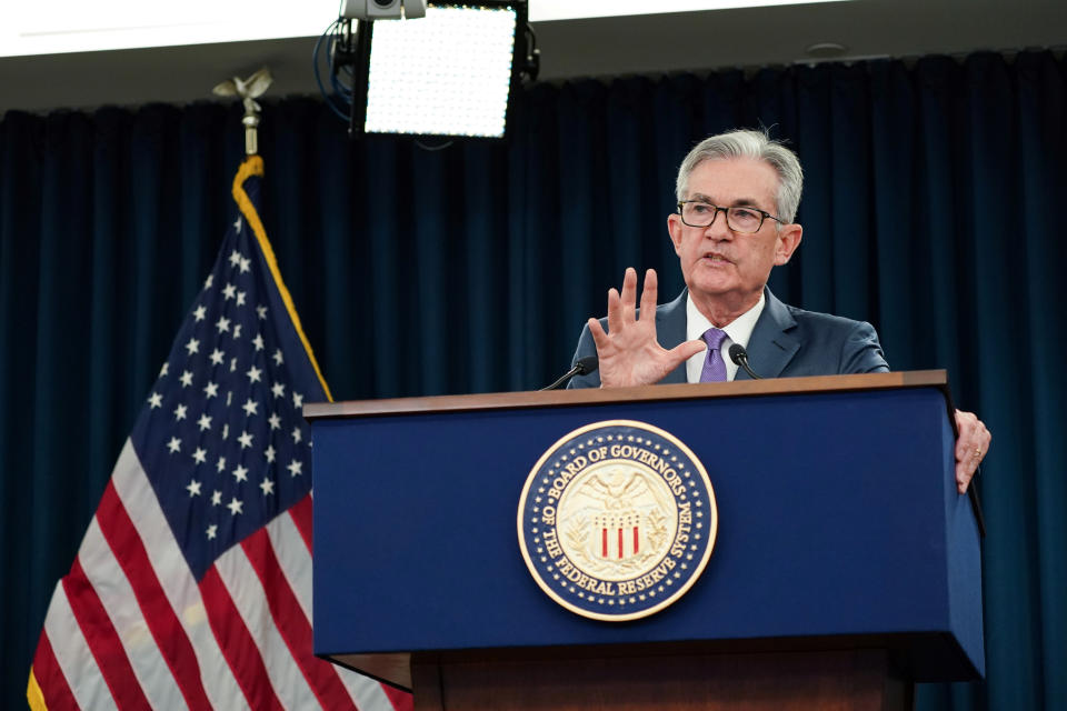 Federal Reserve Chair Jerome Powell holds a news conference following the Federal Reserve's two-day Federal Open Market Committee Meeting in Washington, U.S., July 31, 2019. REUTERS/Sarah Silbiger