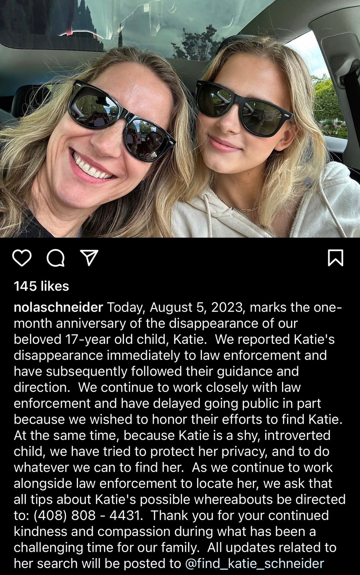 Katie Schneider’s mother Nola pleaded for help trying to find her “shy” daughter (Nola Schneider/Instagram)