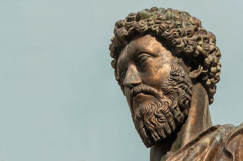<span class="caption">Marcus Aurelius was a Roman emperor and one of TikTok's favourite Stoics. </span> <span class="attribution"><a class="link " href="https://www.shutterstock.com/image-photo/ancient-statue-emperor-marcus-aurelius-bronze-1099829234" rel="nofollow noopener" target="_blank" data-ylk="slk:Cris Foto/Shutterstock;elm:context_link;itc:0;sec:content-canvas">Cris Foto/Shutterstock</a></span>