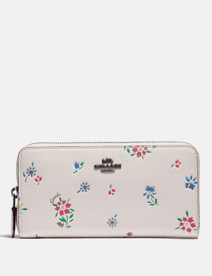 Accordion Zip Wallet With Wildflower Print is on sale at Coach, $106 (originally $250). 