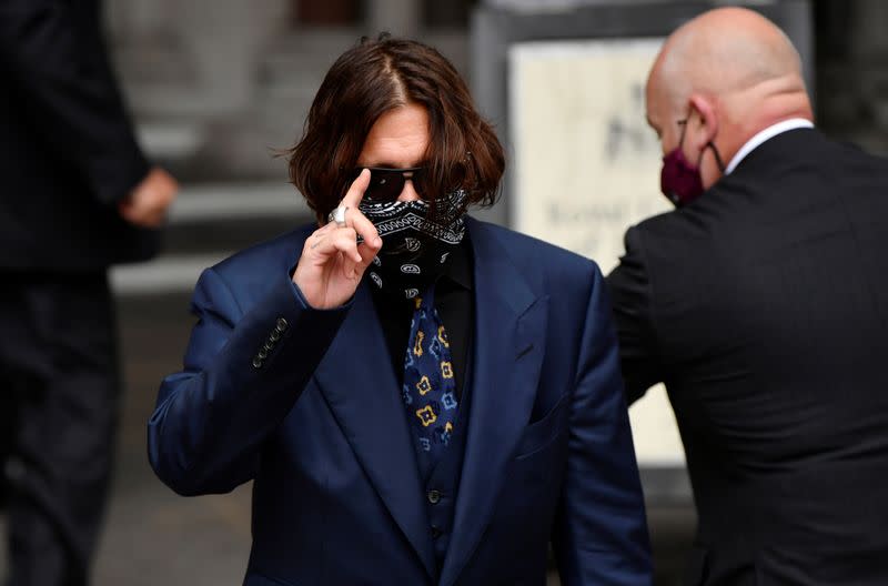 Actor Johnny Depp at the High Court in London