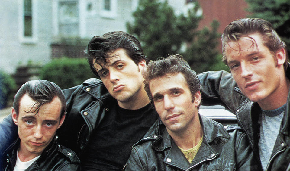 Kino. The Lord's of Flatbush, USA, 1974, aka: Brooklyn Blues - Das Gesetz der Gosse, Regie: Martin Davidson, Stephen Verona, Darsteller: Paul Mace, Perry King, Henry Winkler, Sylvestr Stallone. (Photo by FilmPublicityArchive/United Archives via Getty Images)