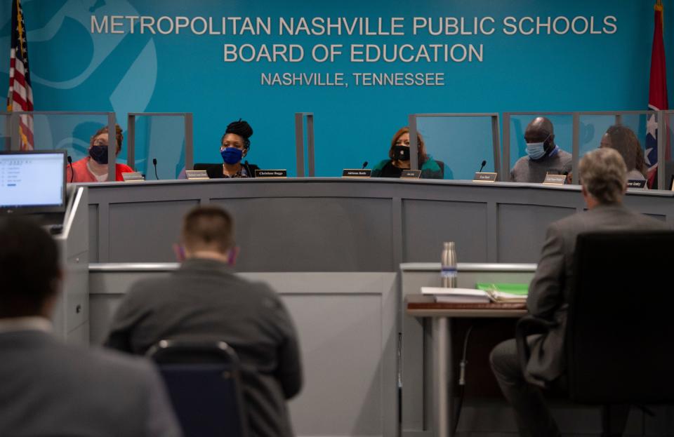 The Metro Nashville Board of Education meets on Tuesday, April 13, 2021 in Nashville, Tenn.