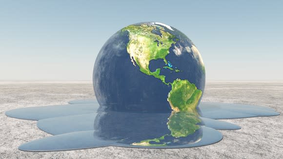 Rendering of earth melting.