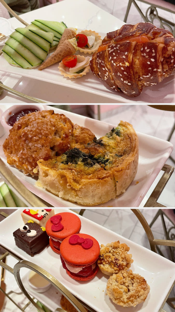 Closeup of the tea service foods