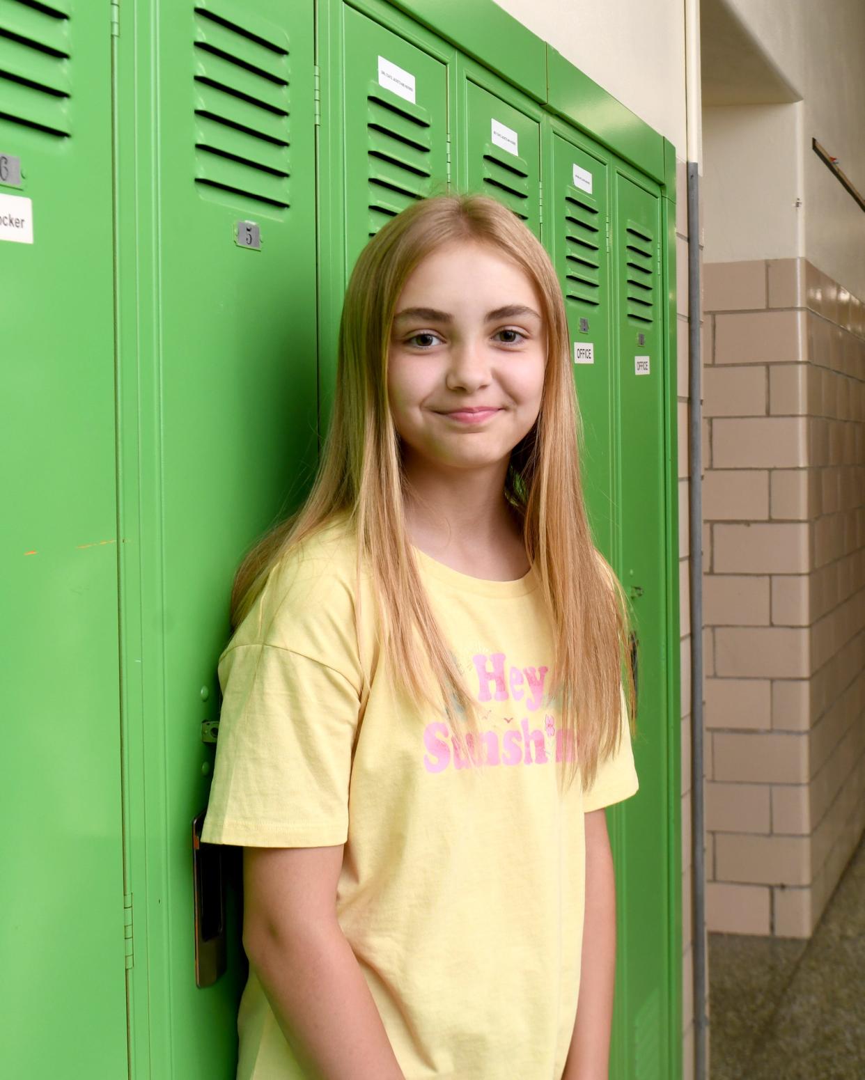 Teresa Warner, a fifth-grader at Washington Elementary School, a Canton Repository Synchrony Financial Kid of Character for June.  Thursday,  June 01, 2023