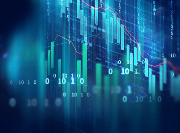 Abstract design of stock graphs.