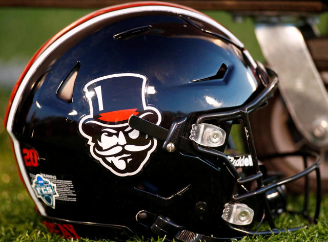 CHATTANOOGA, TN - SEPTEMBER 02: An Austin Peay Governors helmet on the sideline during the game between the Chattanooga Mocs and the Austin Peay Governors on September 2, 2021 at Finley stadium in Chattanooga, Tennessee. (Photo by Charles Mitchell/Icon Sportswire via Getty Images)