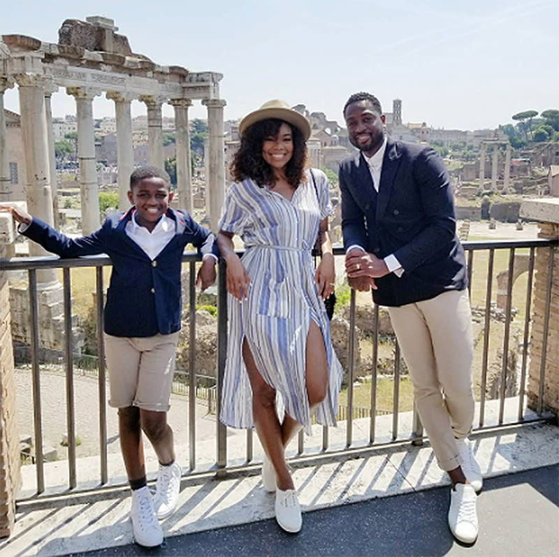 Zion Wade, Gabrielle Union, and Dwyane Wade