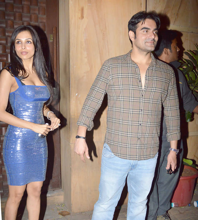 Malaika and Arbaaz arrive for the bash