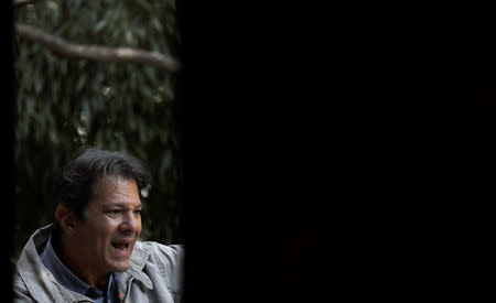 Former Sao Paulo mayor Fernando Haddad attends an interview with Reuters in Sao Paulo, Brazil, April 17, 2018. Picture taken April 17, 2018. REUTERS/Leonardo Benassatto