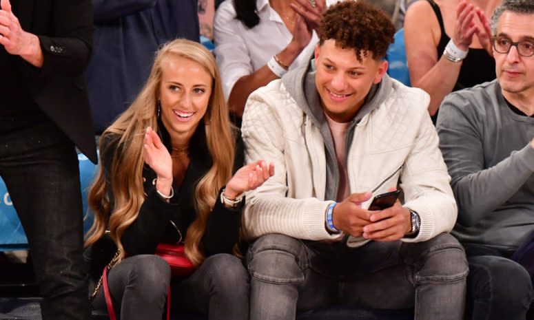 Patrick Mahomes with girlfriend Brittany.