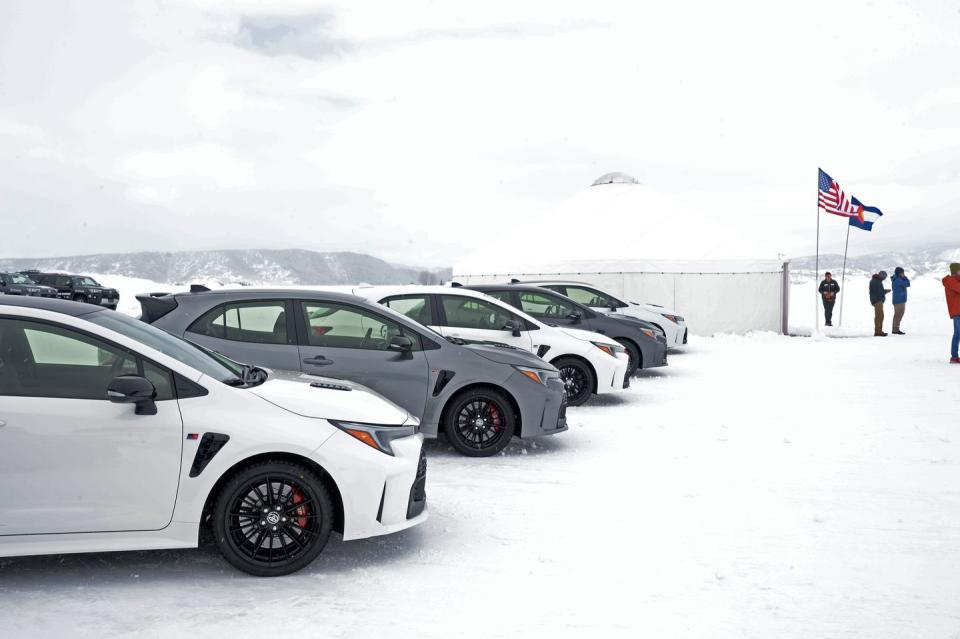 toyota gr corolla at bridgestone winter driving school ice track