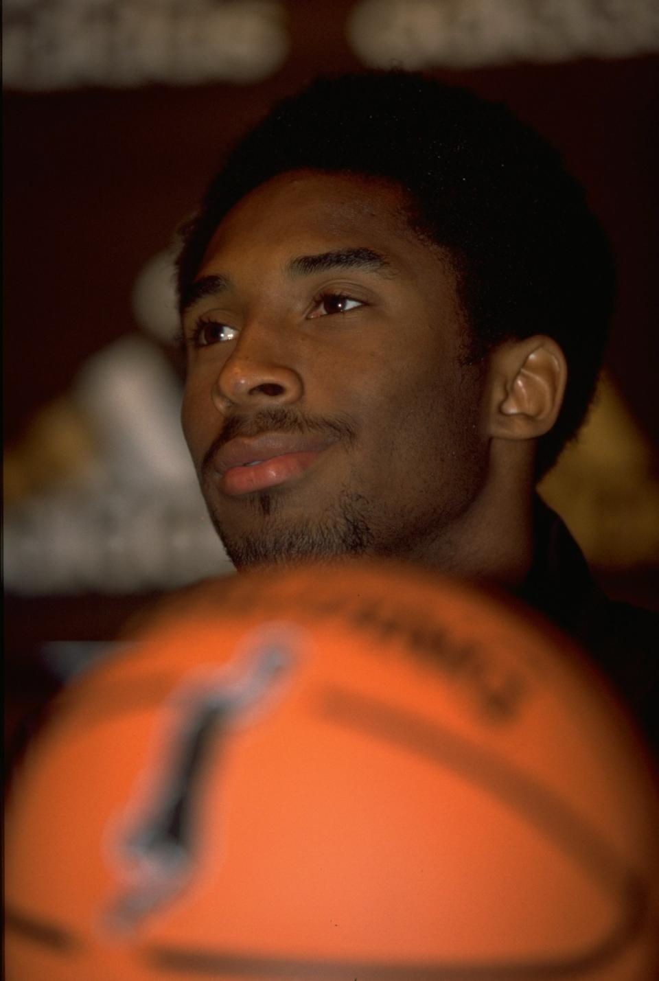 Aug 1998: Portrait of Kobe Bryant during a conference at an Adidas promotional tour of Sydney, Australia.