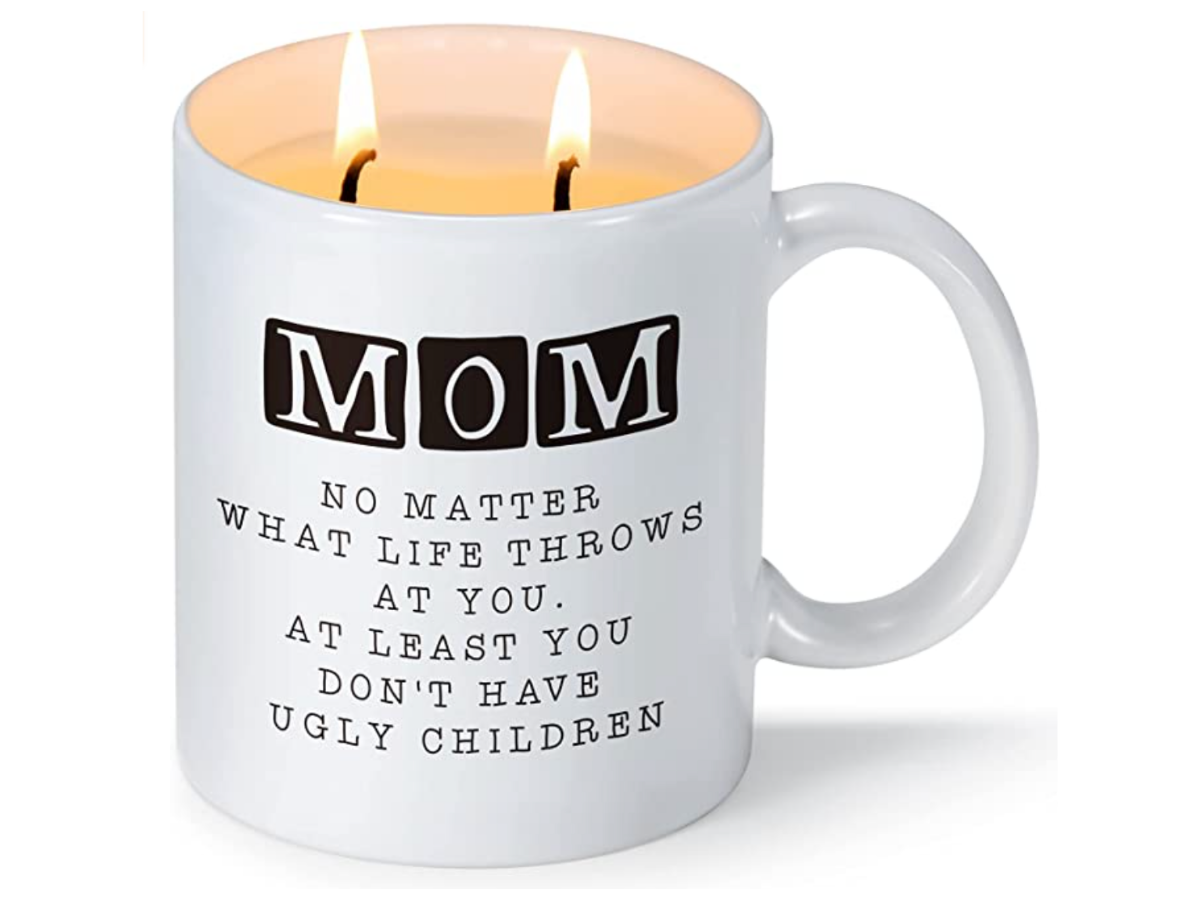 White candle mug