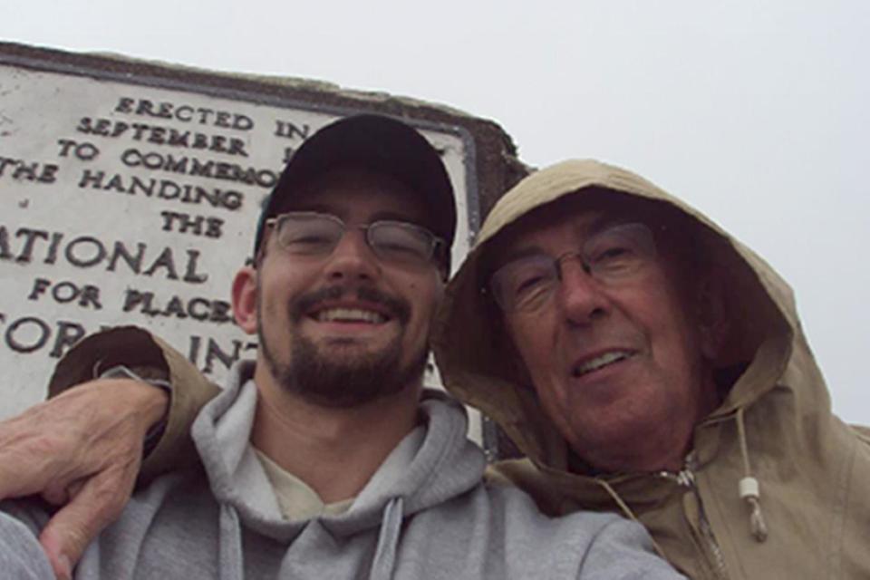 Peter Farquhar and Benjamin Field at Dunkerry Beacon (PA)