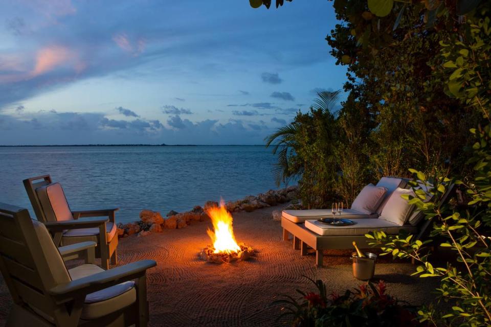 A firepit at one of the suites at Little Palm Island Resort & Spa on Little Torch Key.