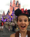 Stranger Things' breakout star, Millie Bobby Brown, looks the opposite of forboding in her Minnie Mouse ears. "Had the best day with the family ever!" she writes on her Instagram dispatch from Disney.Had the best day with the best family ever! Thanks Disney world for a great day also!