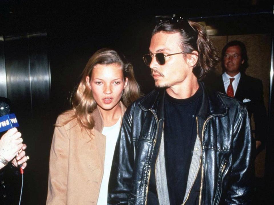 Moss and Depp pictured at a film premiere in 1994 (Shutterstock)