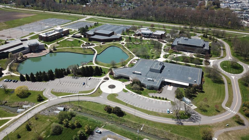 The Ohio State University at Marion is a regional campus of The Ohio State University located in Marion, Ohio. The campus was founded in 1957. Its 187-acre campus is  shared with Marion Technical College. There are eight buildings on the campus.  Photographed April 27, 2020. (Doral Chenoweth/Columbus Dispatch)