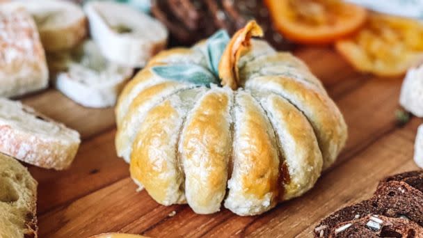 PHOTO: A baked brie en croute in the shape of a pumpkin. (Social Spreads)