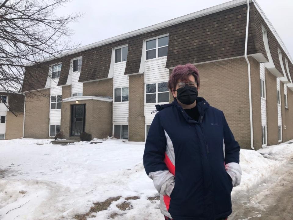 Eileen Godin and her family have lived in the same building on Bonita Avenue in Saint John for seven years. A rent increase of $375 a month is forcing them to move at the end of the month.  (Robert Jones/CBC News - image credit)