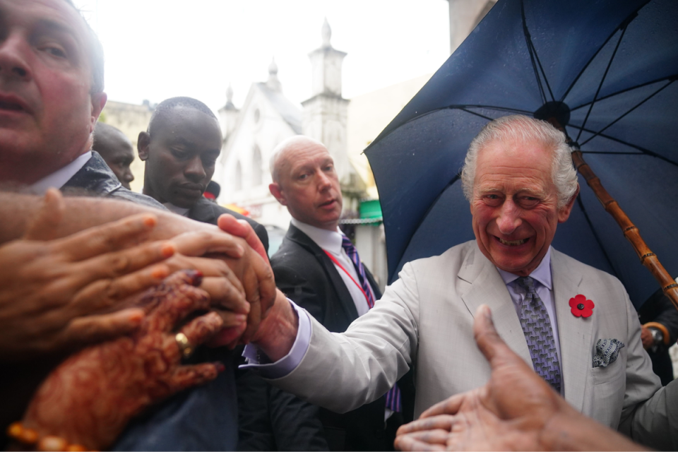 King Charles meeting people in Kenya (PA)