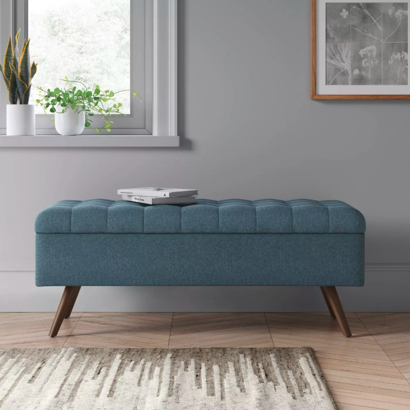 arthur tufted storage bench, bedroom storage bench