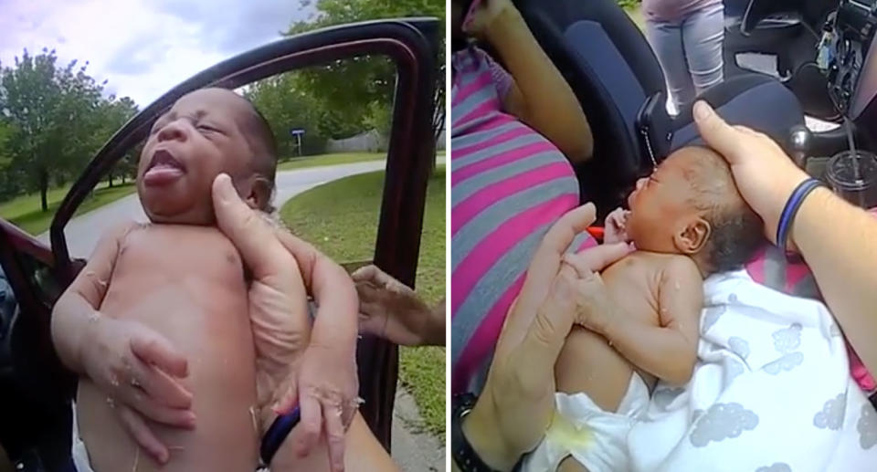 Photos of the baby who had stopped breathing in Berkeley County in South Carolina.