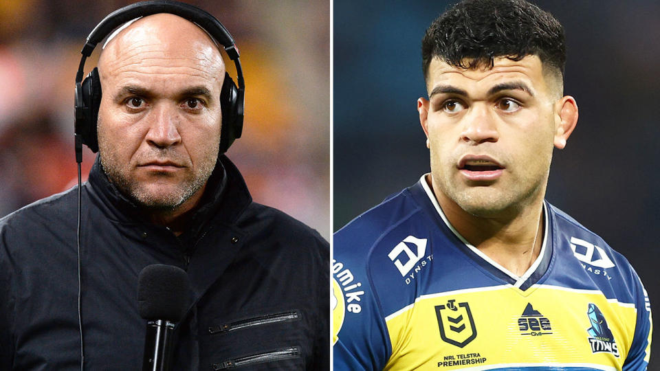 Pictured left to right, NRL great Gorden Tallis and Gold Coast star David Fifita.