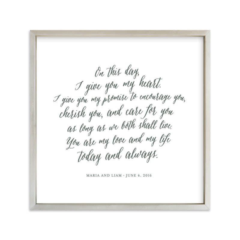 Your Vows as an Art Print