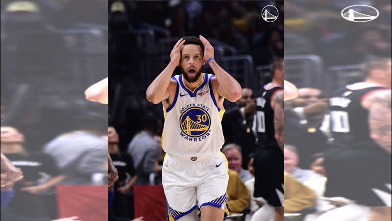 柯瑞（Stephen Curry）攻下22分，勇士被快艇絕殺。（圖／翻攝自勇士推特）