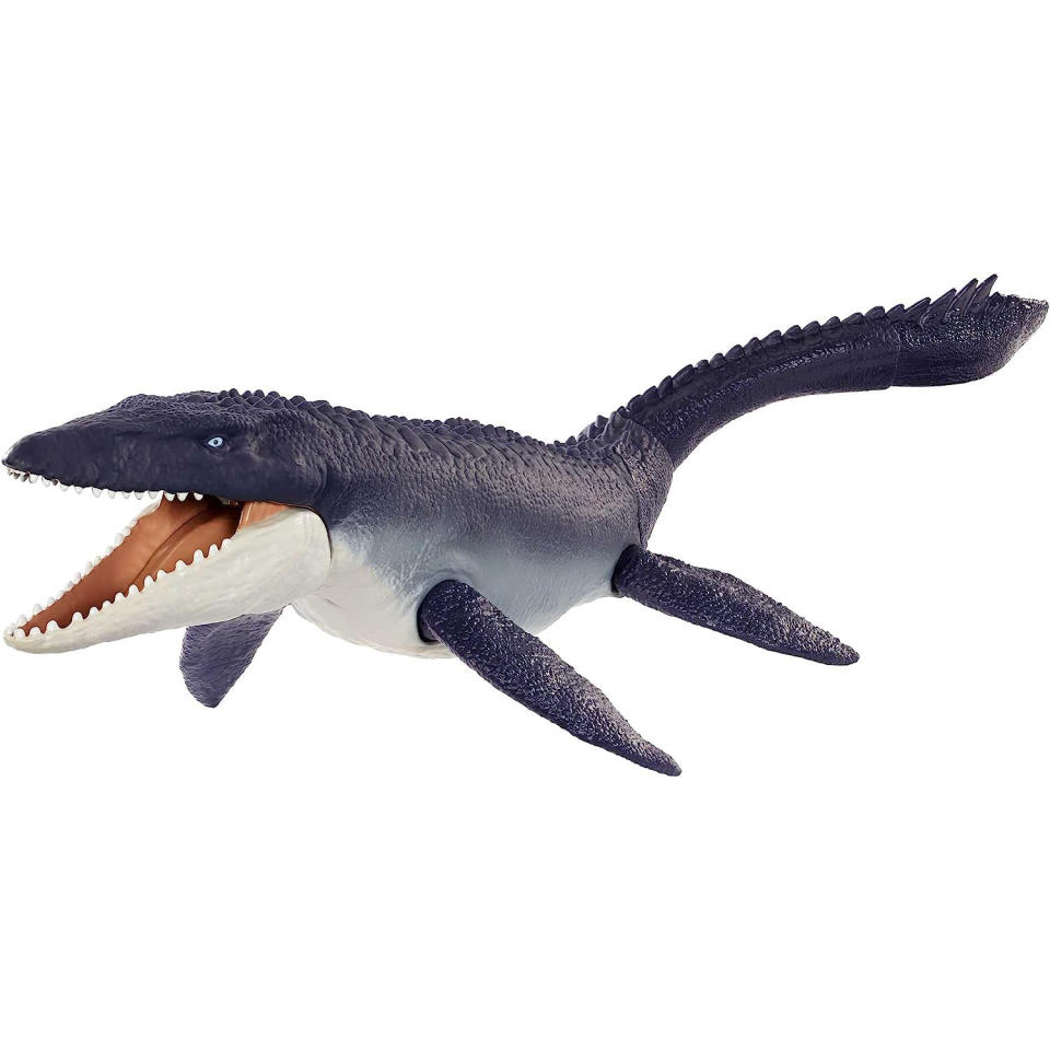 Jurassic World: Dominion Ocean Protector Mosasaurus Dinosaur Action Figure from 1 Pound of Recycled Plastic, Movable Joints, Physical & Digital Play, Toy Ages 4 Years & Older, Multicolour (HHJ15). (Photo: Amazon SG)