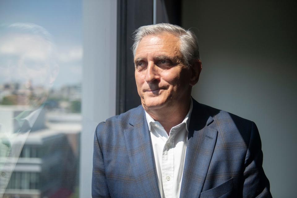 Former CEO of Nashville Convention & Visitors Corp, Butch Spyridon, stands inside at Nashville Convention & Visitors Corp in Nashville , Tenn., Tuesday, May 30, 2023.