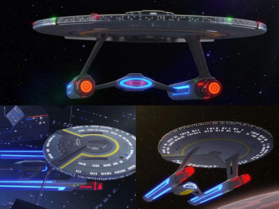 Star Trek: Lower Decks' headlining ship, the Cerritos, a California-class vessel. 