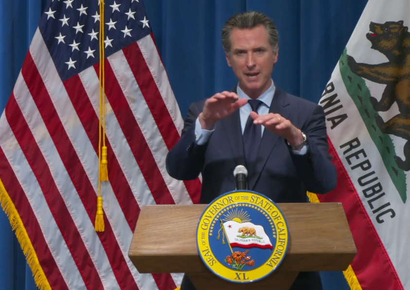 California Gov. Gavin Newsom's revised 2020-21 budget includes a reduction of $54.3 billion from the proposal released in January. He presented his plan on Thursday.