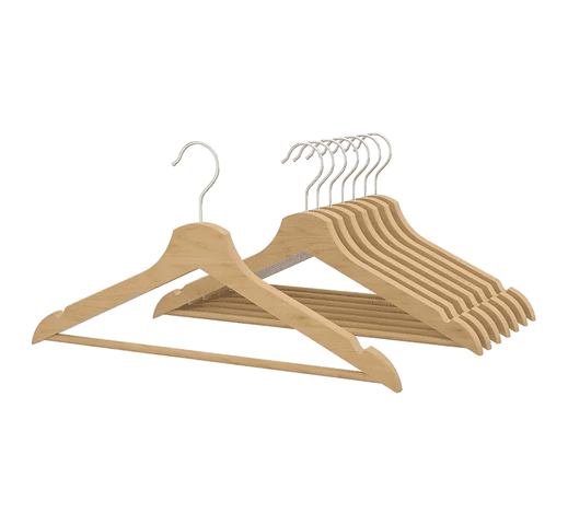 Quality Wooden Hangers - Semi Contoured Hanger Set in 20-Pack - Solid Wood Coat  Hangers with Stylish Chrome Hooks - Heavy-Duty Clothes, Jacket, Shirt,  Pants, Suit Curved Hangers (Natural, 20) 