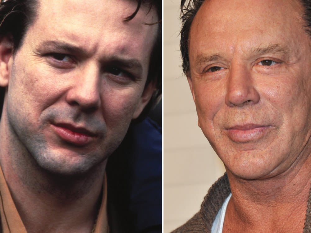 Mickey Rourke in "Der Pate von Greenwich Village" aus dem Jahr 1984 (l.) und im Jahr 2010 in Los Angeles, Kalifornien. (Bild: imago images/EntertainmentPictures/Featureflash Photo Agency/Shutterstock.com)