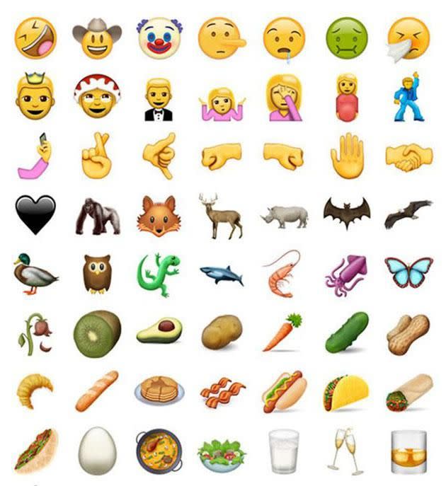 Some of the new emojis released today. Source: Emojipedia
