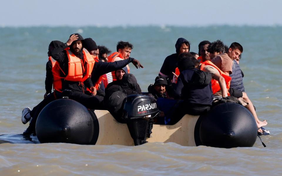 The boat filled with migrants leaves Gravelines on Thursday