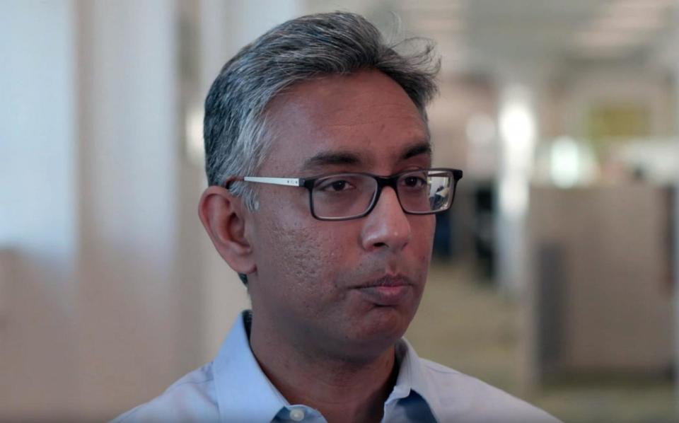 PHOTO: Shyamal Patel, the head of science for Oura Ring, speaks with ABC News. (ABC News)