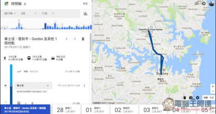 Google地圖時間軸網頁版即將關閉。（圖／電腦王阿達提供）