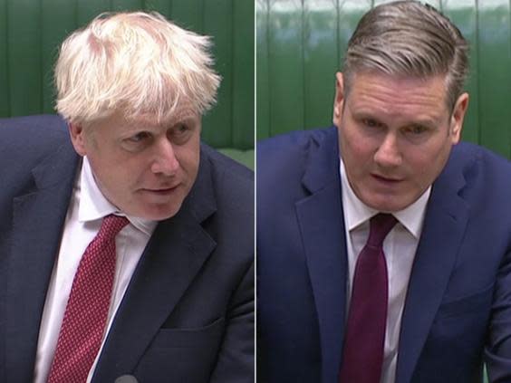 Mr Johnson and Sir Keir clashed on the issue at PMQs on Wednesday (Parliament Live)