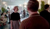 <p>Harmon rocked this mock-neck, three-quarter sleeve top and another checkered skirt with a whole new, sophisticated haircut.</p>