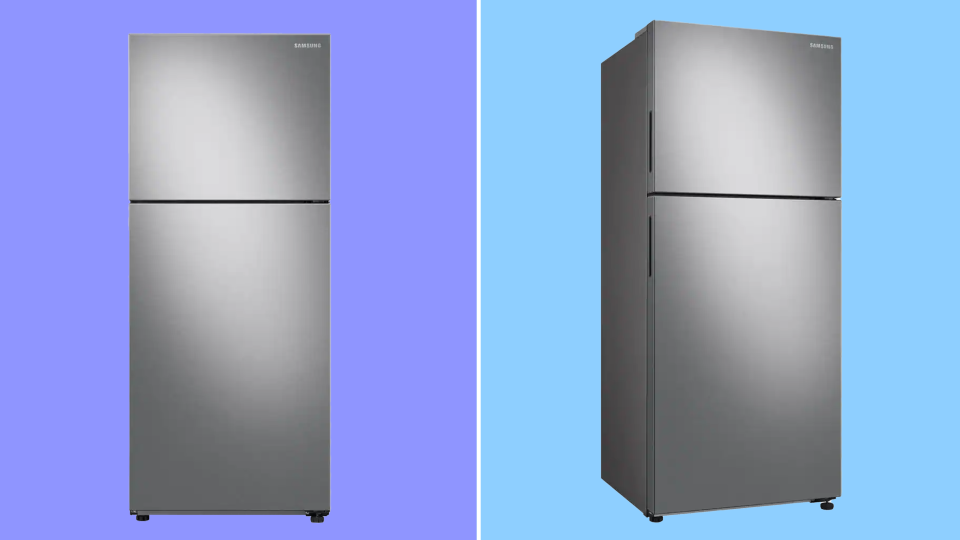 Samsung's 15.6-cu.-ft. capacity top-freezer refrigerator will keep your items impressively cool.